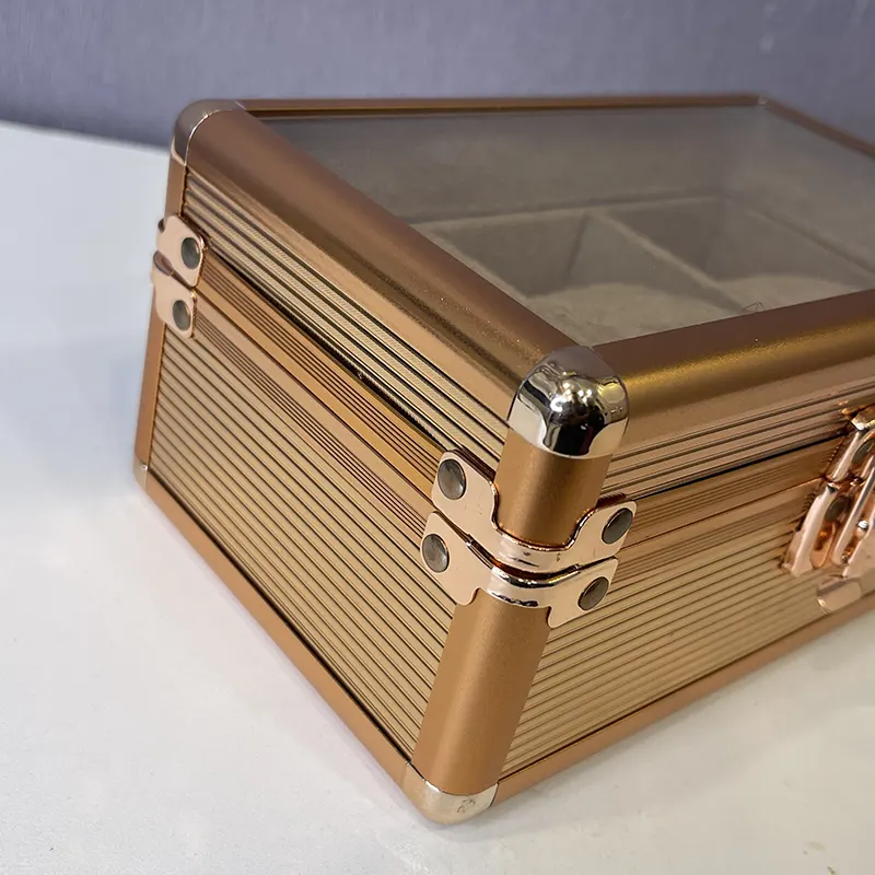 Rose Gold Alloy 3 Slots Watch Organizer & Gift Case